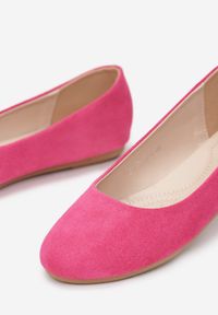 Born2be - Różowe Balerinki na Płaskiej Podeszwie z Okrągłym Noskiem Nulirne. Nosek buta: okrągły. Kolor: różowy. Obcas: na płaskiej podeszwie. Styl: klasyczny #2