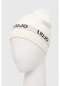 Liu Jo czapka kolor beżowy. Kolor: beżowy. Wzór: ze splotem #2