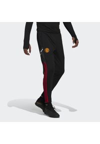 Spodnie do piłki noiżnej męskie Adidas Manchester United Condivo 22 Training. Kolor: czarny. Materiał: dresówka, materiał