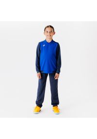 KIPSTA - Spodnie treningowe do piłki nożnej dla dzieci Kipsta Essentiel. Kolor: niebieski. Materiał: materiał, poliester. Styl: sportowy