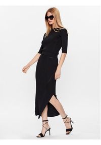 Calvin Klein Spódnica midi Iconic K20K205718 Czarny Slim Fit. Kolor: czarny. Materiał: wiskoza