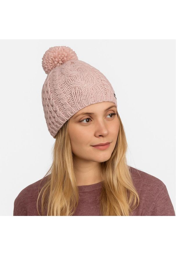 Czapka Eisbar Afra Pompon MÜ. Kolor: różowy. Materiał: wełna. Styl: sportowy