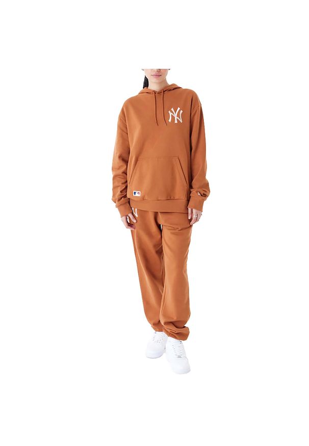 Bluza New Era League Essntls Os Hoody Neyyan Ebrstn Dorosłych. Kolor: brązowy. Materiał: poliester, bawełna