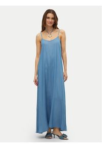 Vero Moda Sukienka letnia Harper 10283677 Niebieski Loose Fit. Kolor: niebieski. Materiał: lyocell. Sezon: lato #1