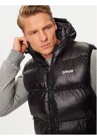SCHOTT N.Y.C. Bezrękawnik UTAHV Czarny Regular Fit. Kolor: czarny. Materiał: syntetyk. Długość rękawa: bez rękawów