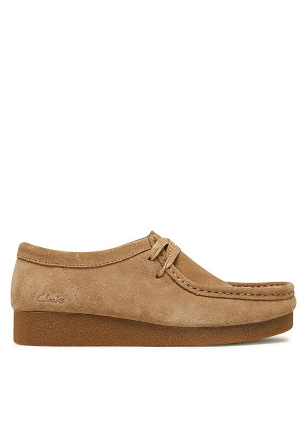Clarks Półbuty WallabeeEvoSh 261747474 Beżowy. Kolor: beżowy. Materiał: zamsz, skóra