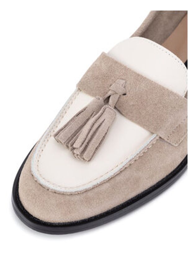 Gino Rossi Loafersy ELISA-E25-26390 Beżowy. Kolor: beżowy. Materiał: skóra, zamsz