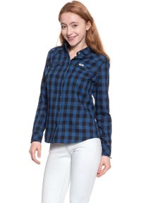 Wrangler - KOSZULA WRANGLER LS WESTERN SHIRT DEEP WATER W5240N6DF 112129355. Materiał: materiał