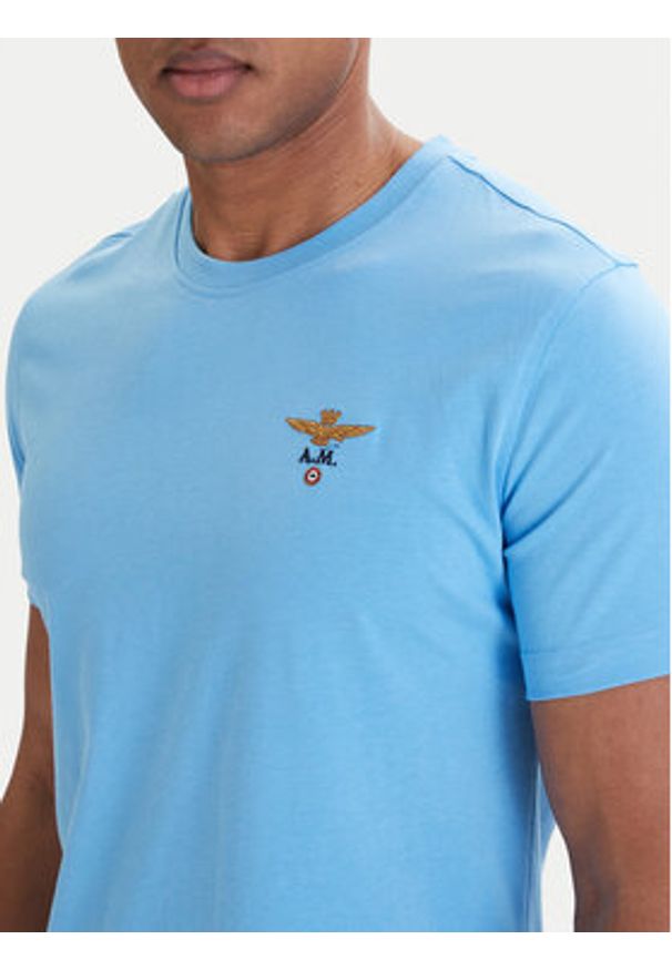 Aeronautica Militare T-Shirt 261TS1580UJ00372 Niebieski Regular Fit. Kolor: niebieski. Materiał: bawełna