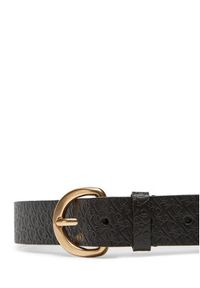 Calvin Klein Pasek Damski Classic Buckle Aop 30Mm LV04K7019G Czarny. Kolor: czarny. Materiał: skóra
