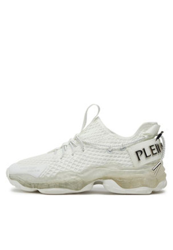 Plein Sport Sneakersy SADS USC0522 STE003N Biały. Kolor: biały. Materiał: skóra