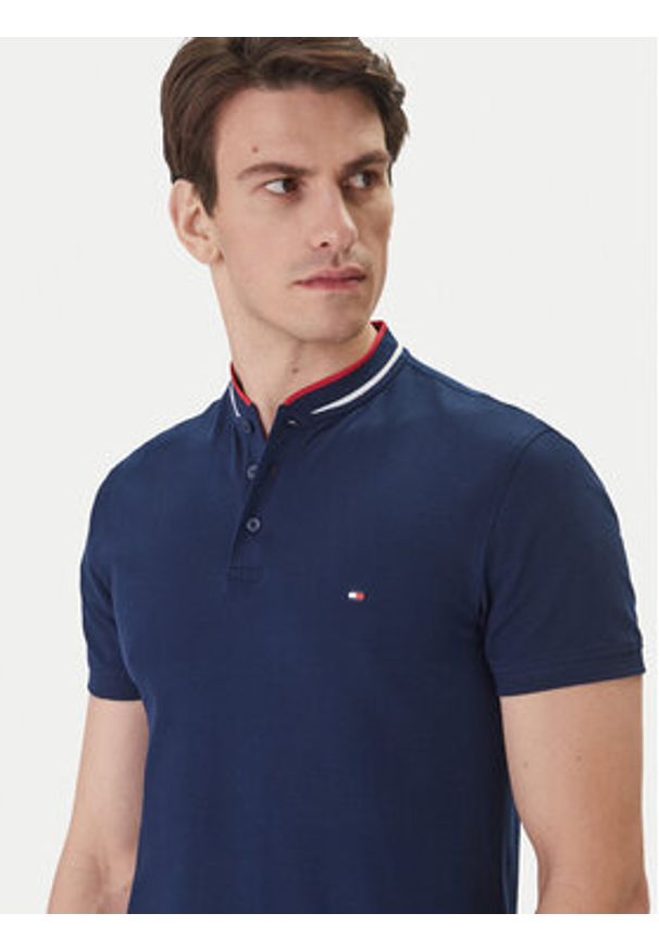 TOMMY HILFIGER - Tommy Hilfiger Polo Mao MW0MW34752 Granatowy Slim Fit. Typ kołnierza: polo. Kolor: niebieski. Materiał: bawełna