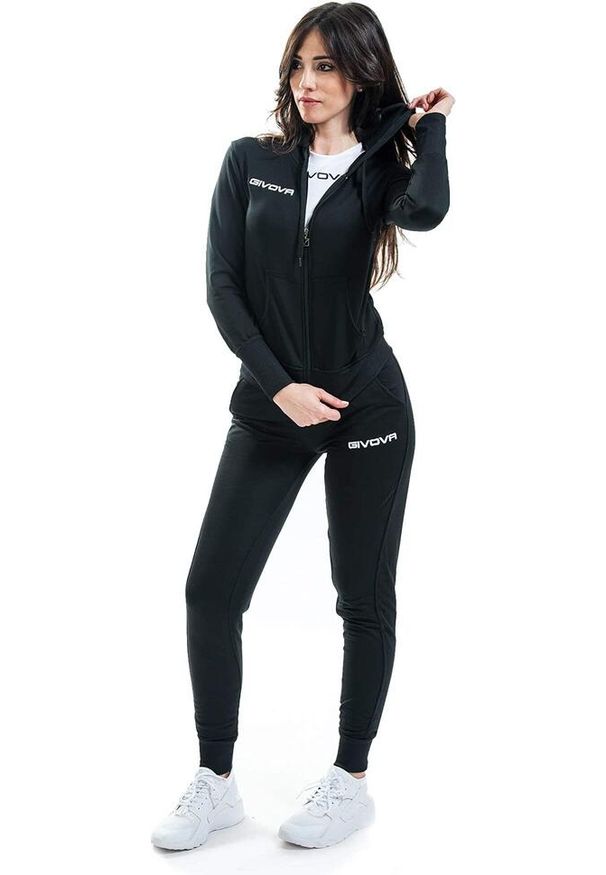 Givova - Tuta Lady. Kolor: czarny. Materiał: dresówka. Sport: piłka nożna