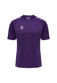 Hummel Core XK Poly T-Shirt S/S. Kolor: fioletowy, biały, wielokolorowy, niebieski