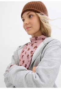 bonprix - Bluza rozpinana z kapturem, z miękkiego materiału z bawełną organiczną. Typ kołnierza: kaptur. Kolor: szary. Materiał: bawełna, materiał