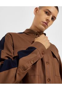 Burberry - BURBERRY - Koszula z kontrastowymi panelami. Kolor: brązowy. Materiał: bawełna. Długość rękawa: długi rękaw. Długość: długie #5