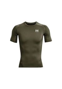 Koszulka treningowa męska Under Armour Ua Hg Armour Comp Ss. Kolor: zielony. Materiał: poliester. Długość rękawa: krótki rękaw. Długość: krótkie
