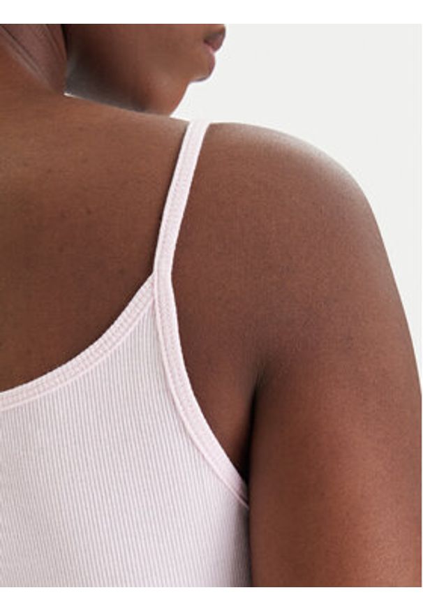 Tommy Jeans Top DW0DW22278 Różowy Slim Fit. Kolor: różowy. Materiał: bawełna