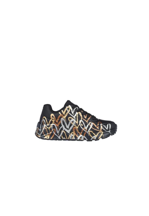 skechers - Buty dziecięce SKECHERS JGoldcrown Uno Lite Metallic Love. Okazja: na co dzień. Kolor: czarny. Materiał: syntetyk, skóra