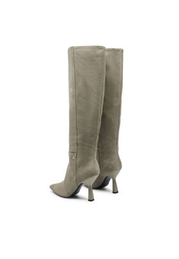 Patrizia Pepe Kozaki 8Y0090/L033-S690 Szary. Kolor: szary. Materiał: zamsz, skóra