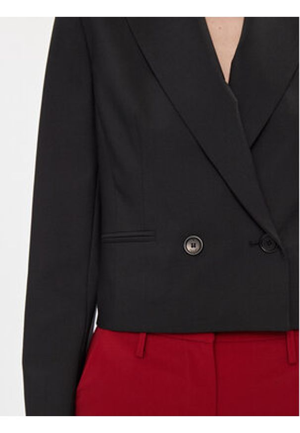 JOOP! Marynarka 30040036 Czarny Slim Fit. Kolor: czarny. Materiał: wełna, syntetyk