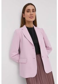 Weekend Max Mara Marynarka jednorzędowa gładka. Kolor: różowy. Materiał: materiał. Wzór: gładki. Styl: klasyczny #5
