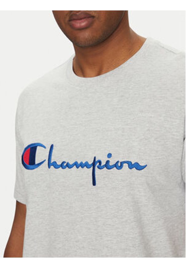 Champion T-Shirt 221621 Szary Standard Fit. Kolor: szary. Materiał: bawełna