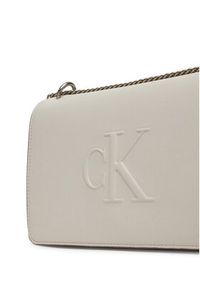 Calvin Klein Jeans Torebka Sculpted Ew Flap25 Shoulder Bag LV04K3035G Biały. Kolor: biały. Materiał: skórzane #6
