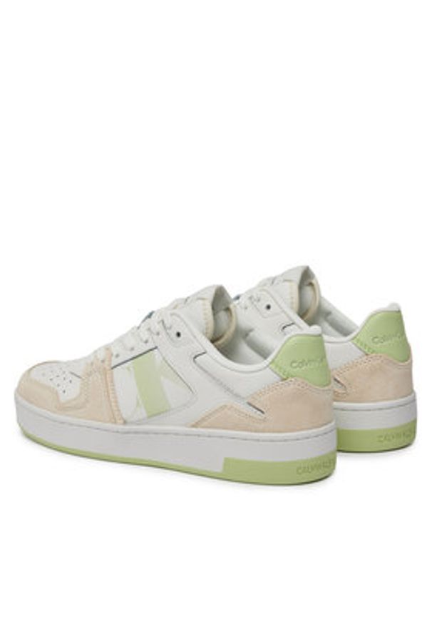 Calvin Klein Jeans Sneakersy Basket Cupsole Lace Mix Nbs Sat YW0YW01446 Biały. Kolor: biały. Materiał: zamsz, skóra