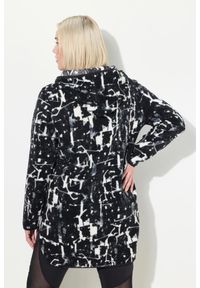 ULLA POPKEN - Damskie Długi sweter pluszowy polar kaptur długi rękaw. Kolekcja: plus size. Kolor: czarny. Materiał: materiał, poliester. Długość rękawa: długi rękaw. Długość: długie #2