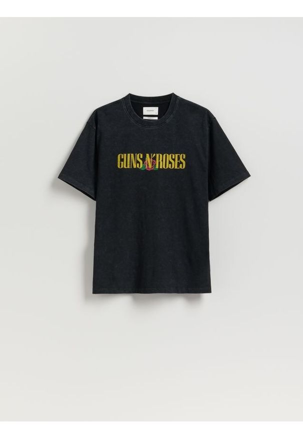 Reserved - T-shirt Guns N' Roses - czarny. Kolor: czarny. Materiał: dzianina, bawełna