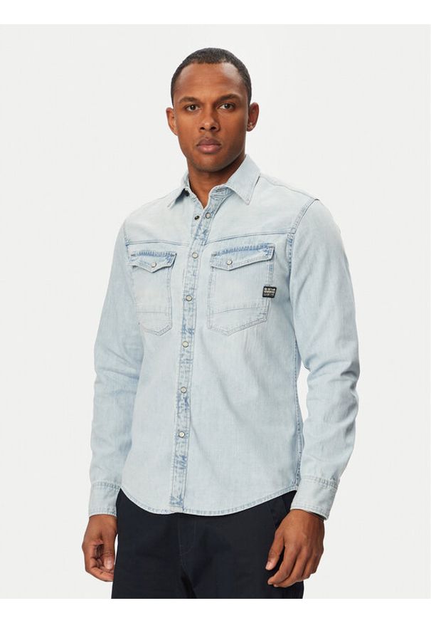 G-Star RAW - G-Star Raw Koszula jeansowa Dakota D23616-D252 Niebieski Regular Fit. Kolor: niebieski. Materiał: jeans