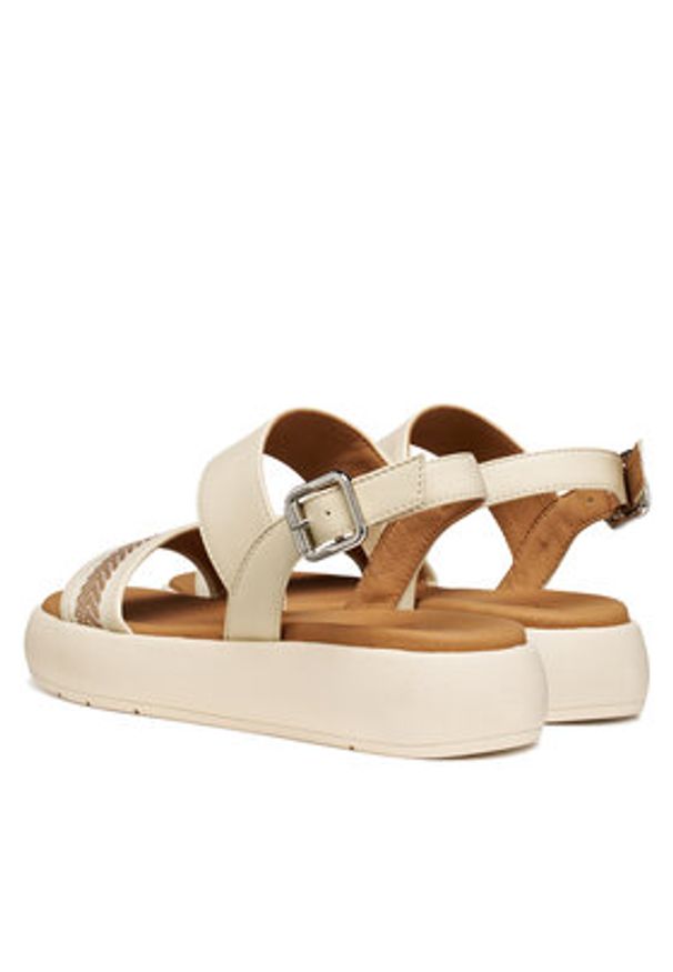Geox Sandały D Camalei D650ND 05411 C1122 Écru. Materiał: skóra