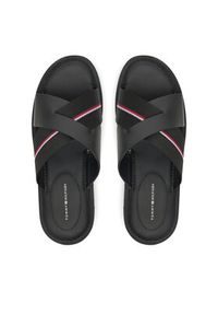 TOMMY HILFIGER - Tommy Hilfiger Klapki FM0FM05415 Czarny. Kolor: czarny. Materiał: skóra