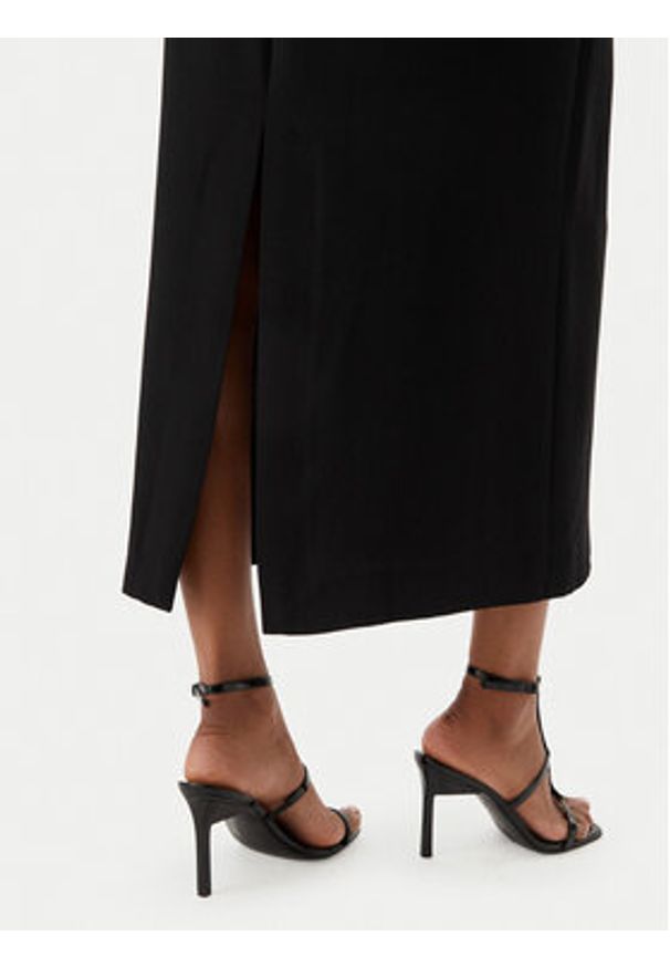 LOLA CASADEMUNT Sukienka koktajlowa MS2616048 Czarny Slim Fit. Kolor: czarny. Materiał: wiskoza. Styl: wizytowy