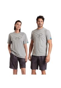 Koszulka Arena T-Shirt Logo Cotton. Kolor: szary. Materiał: jersey, bawełna. Długość rękawa: krótki rękaw. Długość: krótkie. Wzór: aplikacja