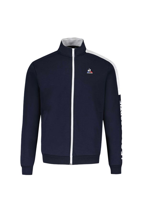 Le Coq Sportif - Bluza dresowa do biegania męska Saison 2 FZ Sweat N°1 M. Kolor: niebieski. Materiał: dresówka