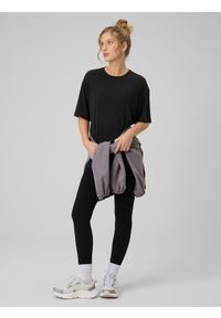 4f - 4F T-shirt loose z modalem damski - czarny M. Okazja: na co dzień. Kolor: czarny. Styl: casual #2