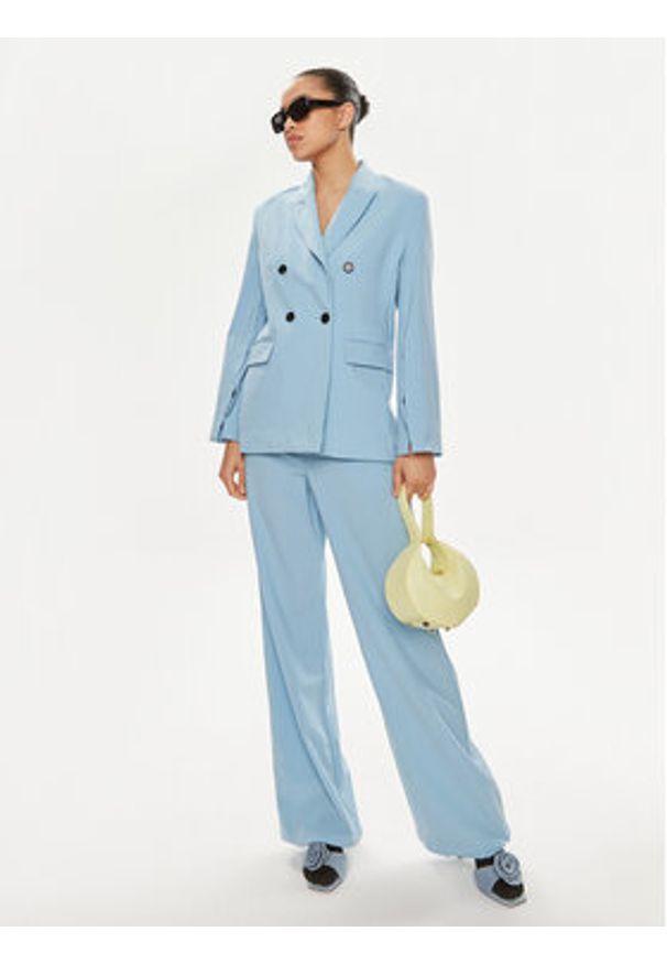 MSGM Marynarka 3441MDG27 237200 Niebieski Relaxed Fit. Kolor: niebieski. Materiał: wełna