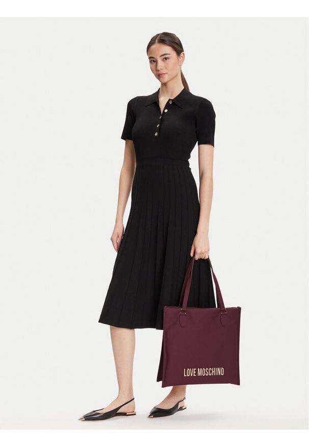 Love Moschino - LOVE MOSCHINO Torebka JC4020PP1NKD0552 Bordowy. Kolor: czerwony. Materiał: skórzane