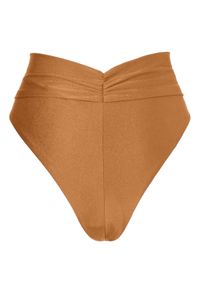 NOIRE SWIMWEAR - Dół od bikini z wysokim stanem Amber Papillon. Stan: podwyższony. Kolor: pomarańczowy. Materiał: materiał, tkanina