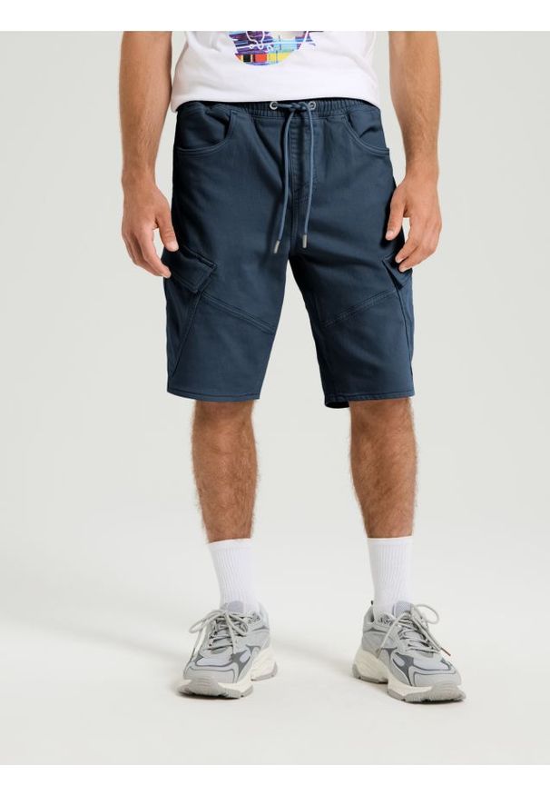 Sinsay - Szorty jeansowe jogger - niebieski. Kolor: niebieski. Materiał: jeans