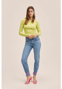 mango - Mango sweter Edurne damski kolor żółty lekki. Okazja: na co dzień. Kolor: żółty. Materiał: włókno. Długość rękawa: długi rękaw. Długość: długie. Styl: casual #5