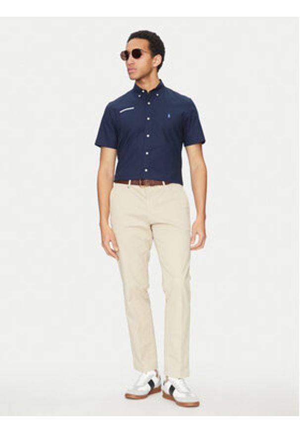 Polo Ralph Lauren Koszula 710945315002 Granatowy Custom Fit. Typ kołnierza: polo. Kolor: niebieski. Materiał: bawełna