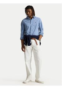 Polo Ralph Lauren Koszula 710804257059 Błękitny Slim Fit. Typ kołnierza: polo. Kolor: niebieski. Materiał: bawełna #4