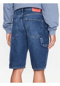 Hugo Szorty jeansowe 50489985 Niebieski Regular Fit. Kolor: niebieski. Materiał: jeans #4