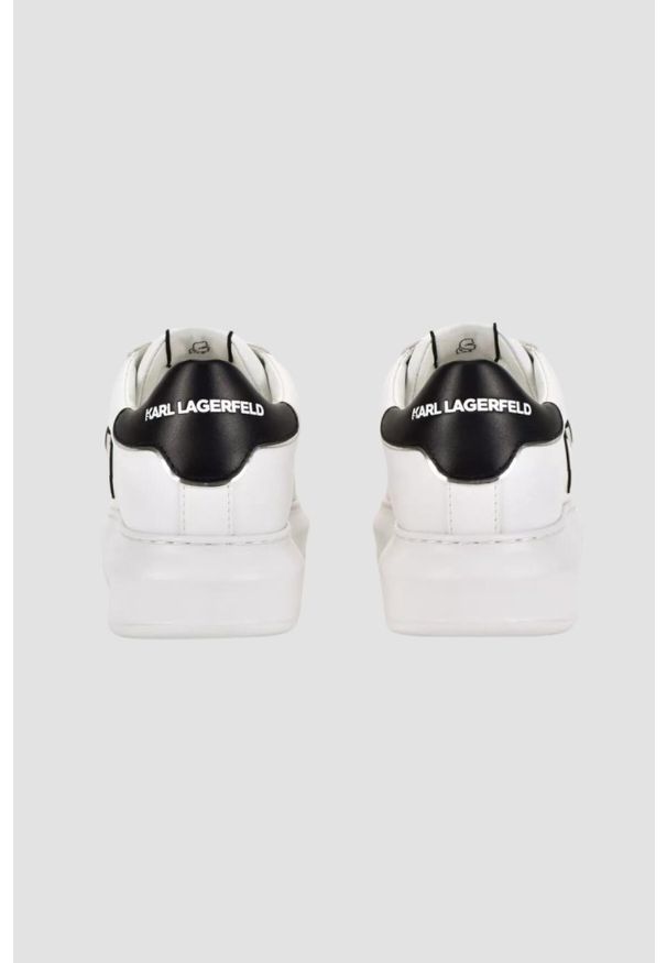 Karl Lagerfeld - KARL LAGERFELD Białe damskie sneakersy skórzane Kapri Nft Lo Lace, Rozmiar 37. Kolor: biały. Materiał: skóra. Wzór: gładki