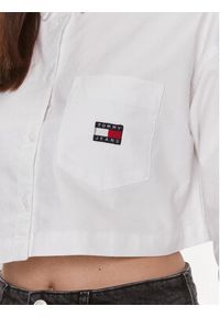 Tommy Jeans Koszula Badge DW0DW17345 Biały Relaxed Fit. Kolor: biały. Materiał: bawełna #4