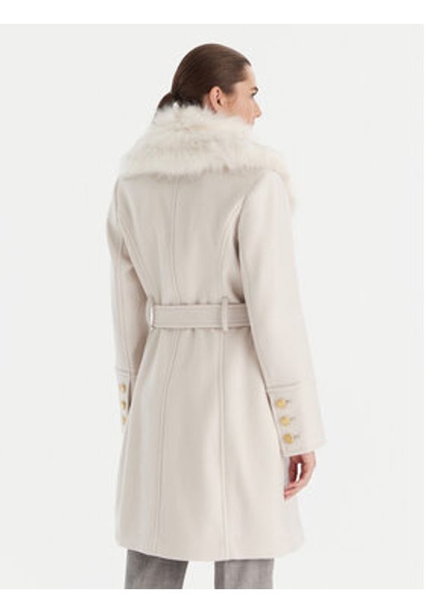 Marciano Guess Płaszcz wełniany 5BGL26 1799Z Écru Regular Fit. Materiał: syntetyk