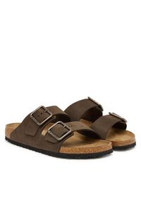 Birkenstock Klapki Arizona Wire Buckle 1032761 Beżowy ciemny. Kolor: beżowy. Materiał: nubuk, skóra #4